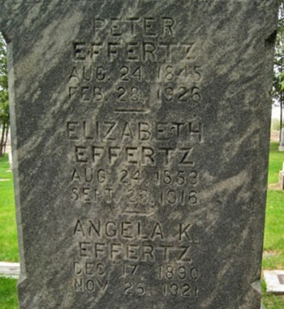 Angela K. Effertz Gravestone - source: Mrs. Smith - Find a Grave