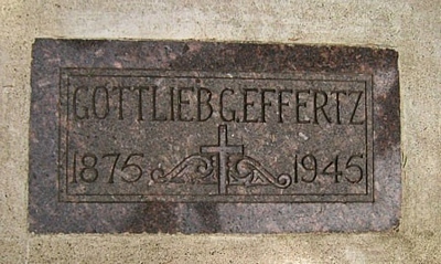 Gottlieb George Effertz Gravestone - source: Mrs. Smith - Find a Grave