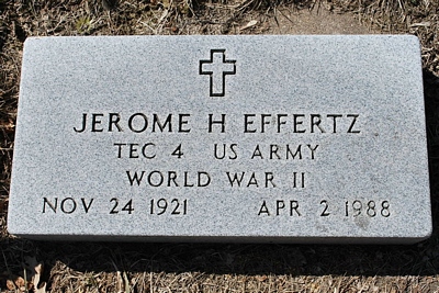 Jerome H. Effertz Gravestone - source: Brandee Lada - Find A Grave