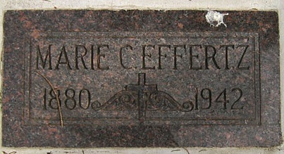 Marie C. Klosterman Effertz Gravestone - source: Mrs. Smith - Find a Grave